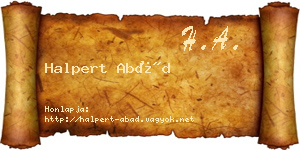 Halpert Abád névjegykártya